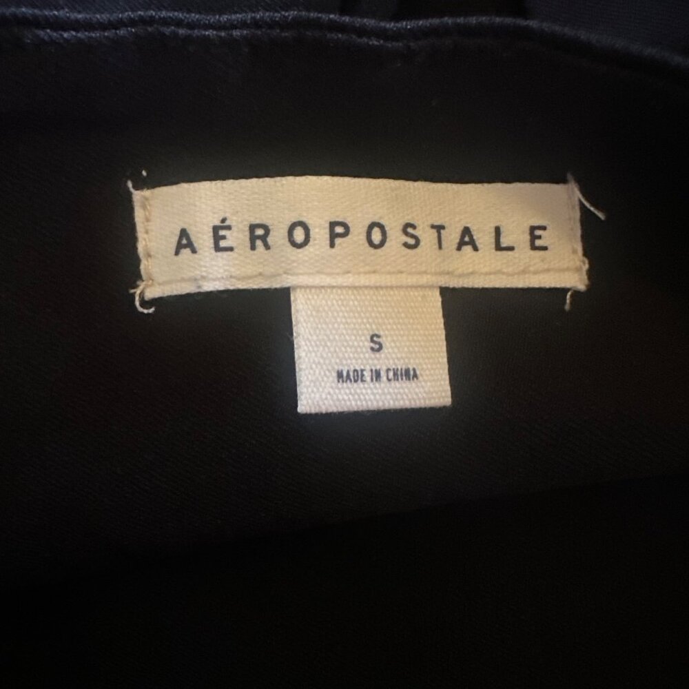Aeropostale Small Black Mini Skirt Pleated buckles - Picture 3 of 5